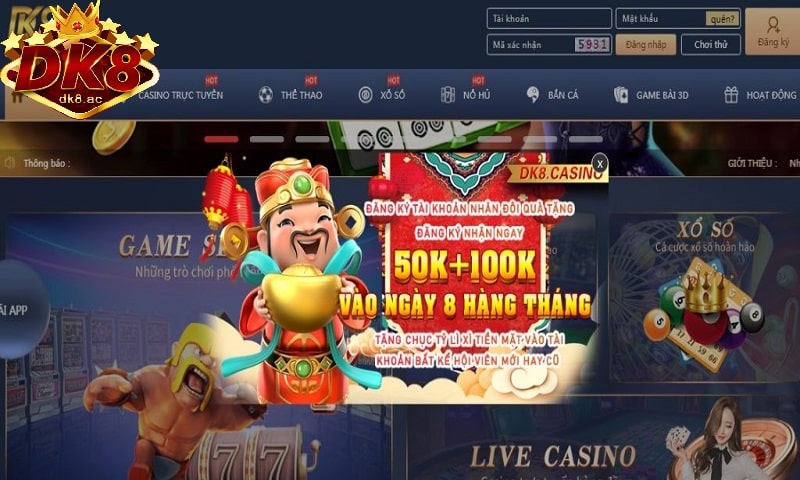 Đăng ký DK8 - Cách đăng ký tài khoản chơi tại DK8 chi tiết nhất 3 Đăng ký tài khoản DK8 Casino có nhiều chương trình khuyến mãi hấp dẫn