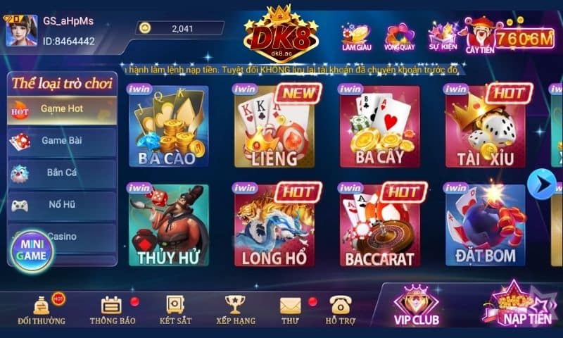 Đăng nhập vào nhà cái DK8 Caisno để được trải nghiệm thế giới cá cược online