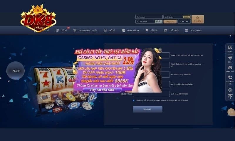 Khuyến mãi nạp tiền trực tuyến DK8 