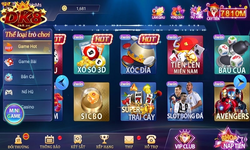 Rút tiền DK8 Casino - Rút tiền an toàn - Thanh toán cực nhanh 1 Các trò chơi tại DK8 có tỷ lệ trả thưởng hấp dẫn