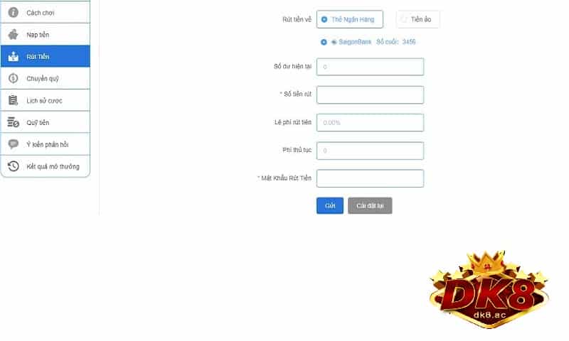 Rút tiền DK8 Casino - Rút tiền an toàn - Thanh toán cực nhanh 2 Rút tiền tại nhà cái DK8 có nhanh không? Cách rút tiền DK8 đơn giản và nhanh chóng
